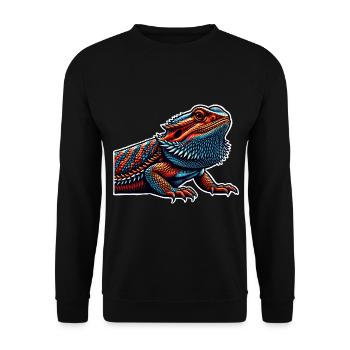 Bartagame Bartagamen Bearded Dragon - Unisex Sweatshirt - black - Front - Alina (178cm) & Michal (187cm)