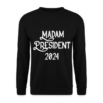 Madam President 2024 - Unisex Sweatshirt - black - Front - Alina (178cm) & Michal (187cm)