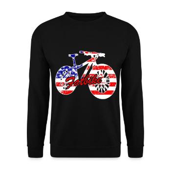 Cool Fat Bike USA - Unisex Sweatshirt - black - Front - Alina (178cm) & Michal (187cm)