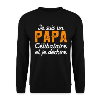 I'm a single Dad and I'm tearing - Unisex Sweatshirt - black - Front - Alina (178cm) & Michal (187cm)