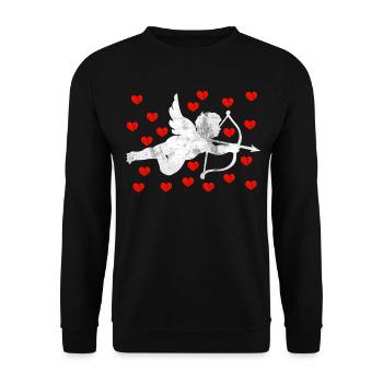 Ange cupidon - Sweat-shirt Unisexe - noir - Devant - Alina (178cm) & Michal (187cm)