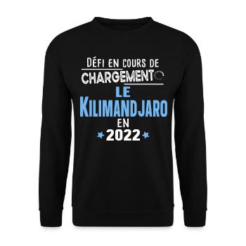 2022 Kilimandjaro Montagne Tanzanie Afrique - Sweat-shirt Unisexe - noir - Devant - Alina (178cm) & Michal (187cm)