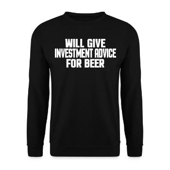 Lustiger Investor Investing Stock Trader Burger Lover - Unisex Pullover - Schwarz - Vorne - Alina (178cm) & Michal (187cm)