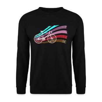 Bicycle,vintage,illustration,colorful,retro - Unisex Sweatshirt - black - Front - Alina (178cm) & Michal (187cm)