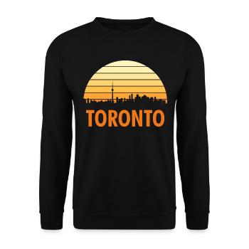 Vintage Toronto Skyline Sunset Retro - Unisex Sweatshirt - black - Front - Alina (178cm) & Michal (187cm)
