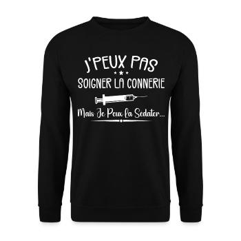 Citations Cool Pour Les Infirmière Géniale - Sweat-shirt Unisexe - noir - Devant - Alina (178cm) & Michal (187cm)