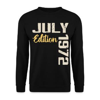 Juillet 1972 Chemise D’anniversaire Juillet 1972 - Sweat-shirt Unisexe - noir - Devant - Alina (178cm) & Michal (187cm)
