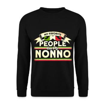 Opa Großvater Vintage Großvater - Unisex Pullover - Schwarz - Vorne - Alina (178cm) & Michal (187cm)