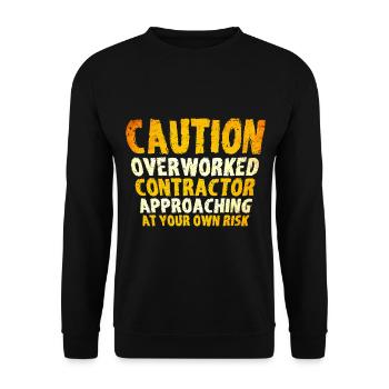 Work Builder Contractor Gift - Unisex Sweatshirt - black - Front - Alina (178cm) & Michal (187cm)