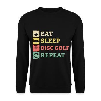 Disc Golf Frisbee Golf Ultimate Frisbee Retro Disc - Unisex Sweatshirt - black - Front - Alina (178cm) & Michal (187cm)