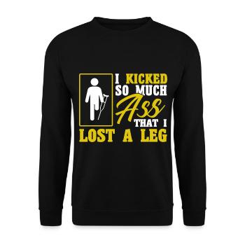 Handicap Amputee Amputation Prosthetic Leg - Unisex Sweatshirt - black - Front - Alina (178cm) & Michal (187cm)
