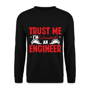École d’ingénieurs Je suis presque un étudiant ingénieurEn - Sweat-shirt Unisexe - noir - Devant - Alina (178cm) & Michal (187cm)