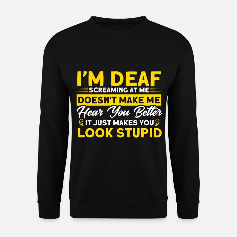 Hörgerät Gebärdensprache Gehörlose - Unisex Pullover - Schwarz