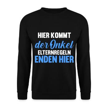 Patenonkel Pate Onkel - Unisex Pullover - Schwarz - Vorne - Alina (178cm) & Michal (187cm)