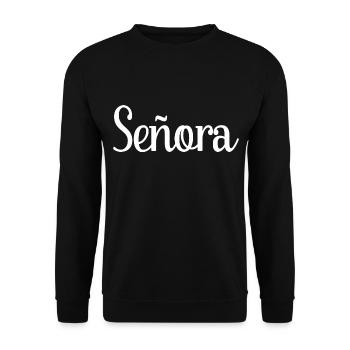 Señora Engagement Bride To Be Wedding Party - Unisex Sweatshirt - black - Front - Alina (178cm) & Michal (187cm)