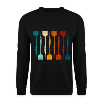 Dart Retro Darts Player - Unisex Sweatshirt - black - Front - Alina (178cm) & Michal (187cm)