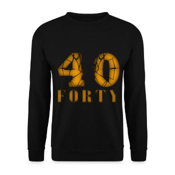 40 Jahre alt, Geburtsspruch - Unisex Pullover - Schwarz - Vorne - Alina (178cm) & Michal (187cm)