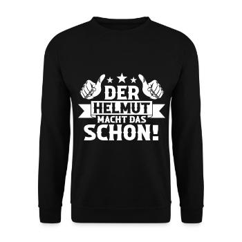 Helmut - Unisex Pullover - Schwarz - Vorne - Alina (178cm) & Michal (187cm)