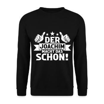 Joachim - Unisex Pullover - Schwarz - Vorne - Alina (178cm) & Michal (187cm)