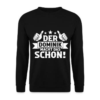 Dominik - Unisex Pullover - Schwarz - Vorne - Alina (178cm) & Michal (187cm)