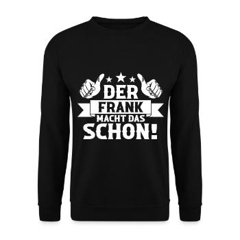 Frank - Unisex Pullover - Schwarz - Vorne - Alina (178cm) & Michal (187cm)