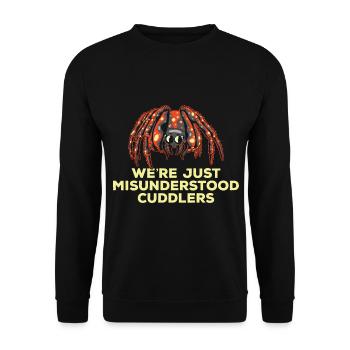 Misunderstood cuddly tarantula owners - Unisex Sweatshirt - black - Front - Alina (178cm) & Michal (187cm)