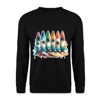 Surfen Surfer - Unisex Pullover - Schwarz - Vorne - Alina (178cm) & Michal (187cm)