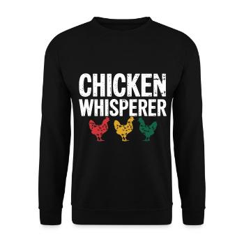 Chicken Whisperer – Funny Gift for Chicken Fan - Unisex Sweatshirt - black - Front - Alina (178cm) & Michal (187cm)