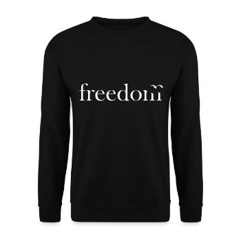 Freedom Freedom Bird Word Image - Unisex Sweatshirt - black - Front - Alina (178cm) & Michal (187cm)