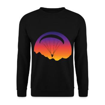 Gleitschirm Fliegen Paraglider Pilot Paragliding - Unisex Pullover - Schwarz - Vorne - Alina (178cm) & Michal (187cm)