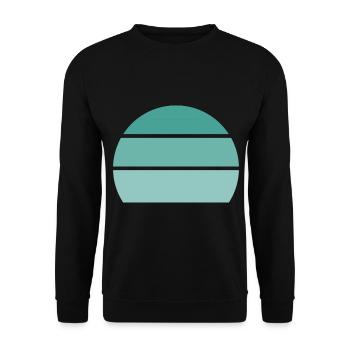 Blau - Sonnenuntergang - Unisex Pullover - Schwarz - Vorne - Alina (178cm) & Michal (187cm)