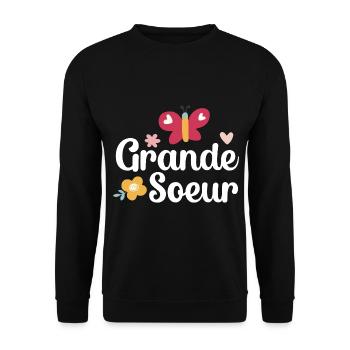 Grande Sœur Licorne Sœur Aînée - Sweat-shirt Unisexe - noir - Devant - Alina (178cm) & Michal (187cm)