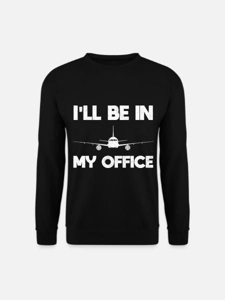 Flugzeug Pilot Fliegen Büro Cockpit I Geschenk - Unisex Pullover - Schwarz