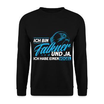 Greifvogel Beizjagd Spruch Falkner Vogelfreunde - Unisex Pullover - Schwarz - Vorne - Alina (178cm) & Michal (187cm)