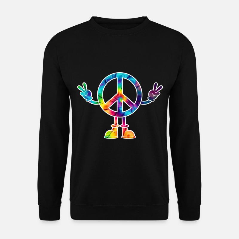 Peacezeichen Friedenszeichen tie dye - Unisex Sweatshirt - black