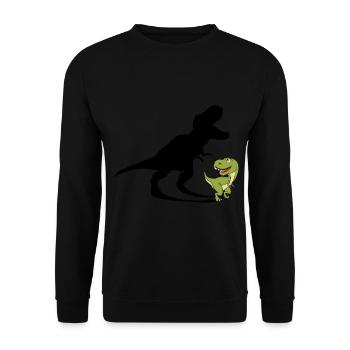 T-Rex Dinosaur Schoolchild - Unisex Sweatshirt - black - Front - Alina (178cm) & Michal (187cm)