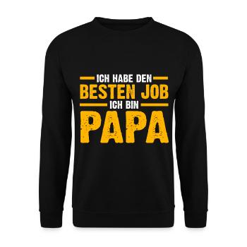 Vater Vatertag Papa - Unisex Pullover - Schwarz - Vorne - Alina (178cm) & Michal (187cm)