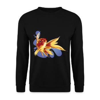 Fish Fish Aquarium Fins Pond Garden Fin - Unisex Sweatshirt - black - Front - Alina (178cm) & Michal (187cm)