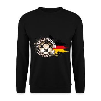 Si nous perdons, c’est à l’arbitre – le football - Sweat-shirt Unisexe - noir - Devant - Alina (178cm) & Michal (187cm)