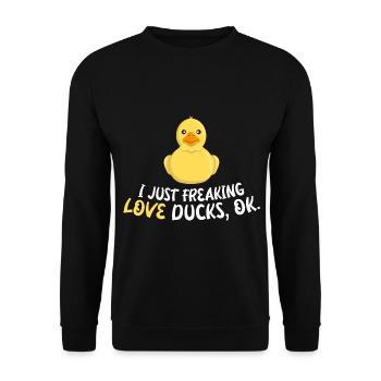 J’aime les canards, d’accord ? - Sweat-shirt Unisexe - noir - Devant - Alina (178cm) & Michal (187cm)