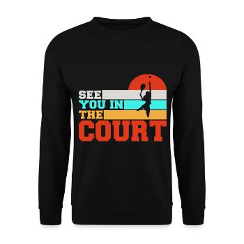 Tennis tennis tennis court de tennis - Sweat-shirt Unisexe - noir - Devant - Alina (178cm) & Michal (187cm)