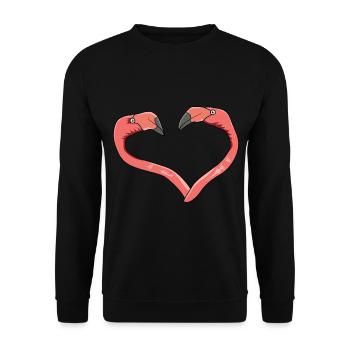 Flamingo Pink Flamingo Flamingo Geschenk - Unisex Pullover - Schwarz - Vorne - Alina (178cm) & Michal (187cm)