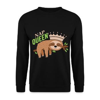 Nap Queen - Unisex Sweatshirt - black - Front - Alina (178cm) & Michal (187cm)
