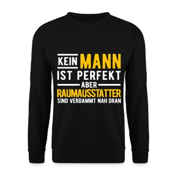 Raumausstatter Geschenk - Unisex Pullover - Schwarz - Vorne - Alina (178cm) & Michal (187cm)