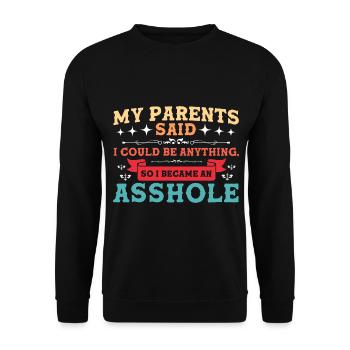 Personnes âgées Grand-père sarcastique - Sweat-shirt Unisexe - noir - Devant - Alina (178cm) & Michal (187cm)
