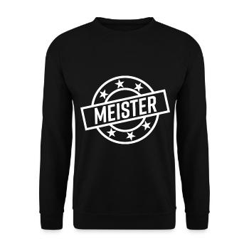 Meister Meisterprüfung Stempel Auszeichnung - Unisex Pullover - Schwarz - Vorne - Alina (178cm) & Michal (187cm)