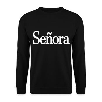 Señora Engagement Bride To Be Wedding Party - Unisex Sweatshirt - black - Front - Alina (178cm) & Michal (187cm)