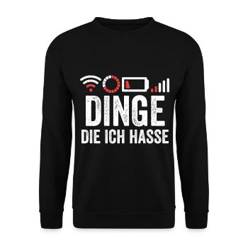 Dinge die ich hasse - Unisex Pullover - Schwarz - Vorne - Alina (178cm) & Michal (187cm)