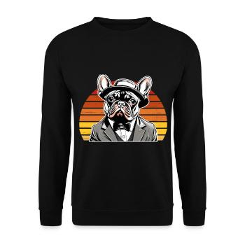 French Bulldog T Shirt Dog funny dog design Hunde - Unisex Pullover - Schwarz - Vorne - Alina (178cm) & Michal (187cm)