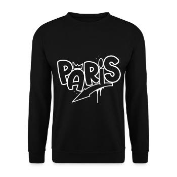 Paris Graffiti - Sweat-shirt Unisexe - noir - Devant - Alina (178cm) & Michal (187cm)